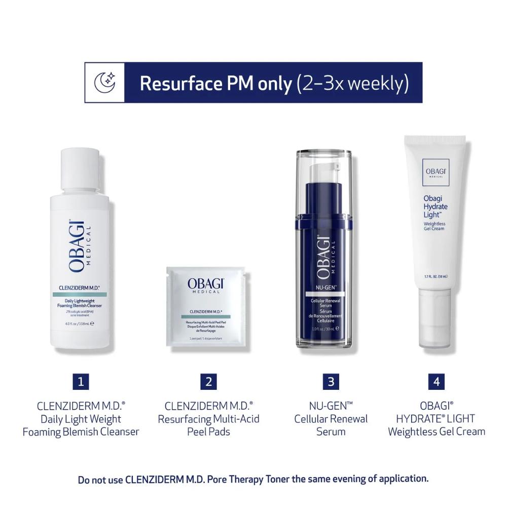 Obagi CLENZIDERM M.D. Resurfacing Multi-Acid Peel Pads (30 Count)