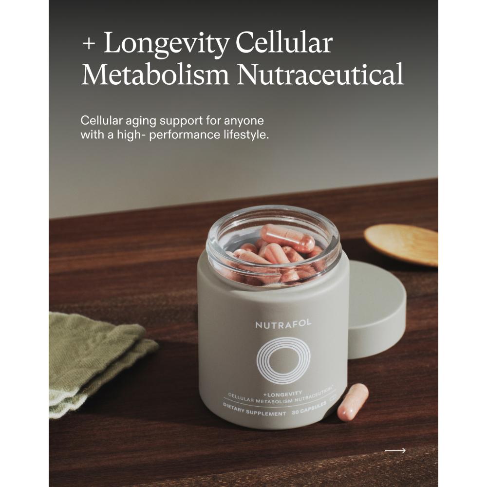 Nutrafol +Longevity Cellular Metabolism Nutraceutical (30 Capsules).