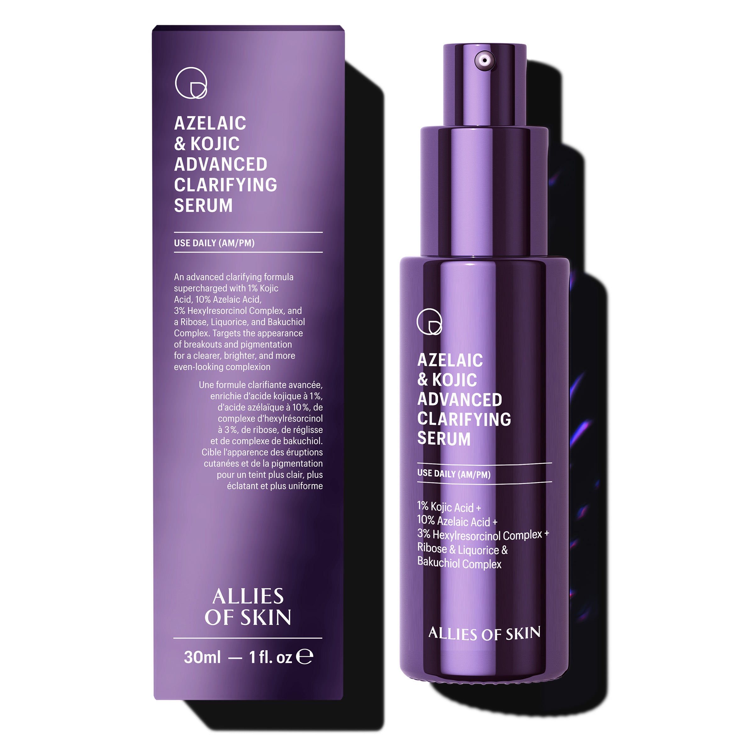 Allies of Skin Azelaic and Kojic Advanced Clarifying Serum (1 oz).