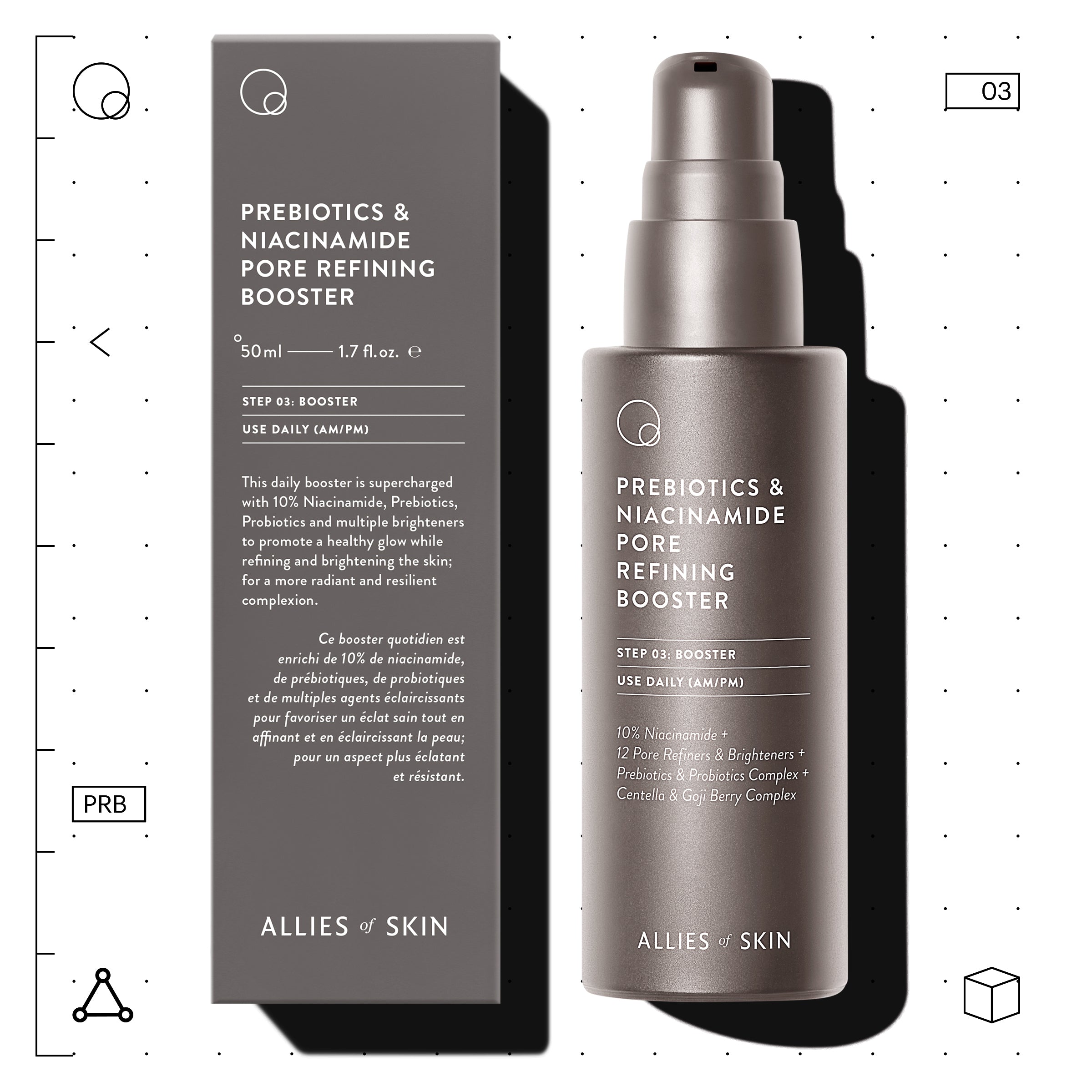 Allies of Skin Prebiotics and Niacinamide Pore Refining Booster (1.7 oz).